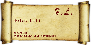 Holes Lili névjegykártya